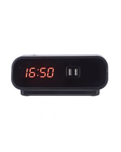 Klokje/Wekker met ingebouwde camera, nachtzicht en 2 USB oplaadpunten